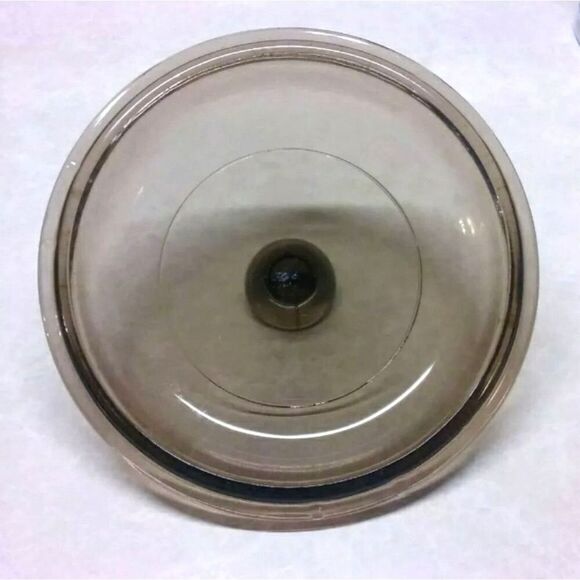 Visions Amber by Corning Glass Lid V-1-C for 1 qt. Pan or Casserole Pyrex Round - Picture 4 of 6